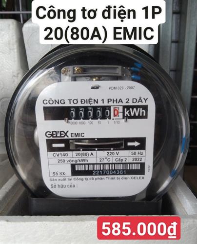 Công tơ điện 1P 20(80A) EMIC